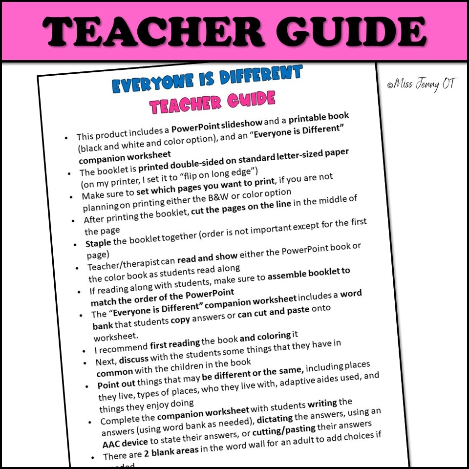 Diversity Inclusion And Disability Awareness PowerPoint And Book Miss Jenny OT Diversity Inclusion And Disability Awareness PowerPoint And Book Miss Jenny OT