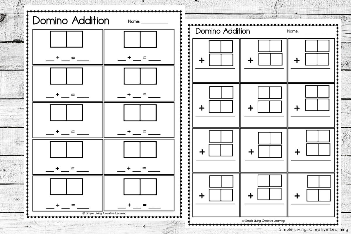 Domino Addition Worksheets Simple Living Creative Learning Worksheets Library