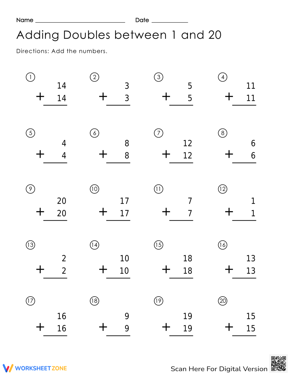 Doubles Addition Worksheets 2025 Doubles Addition Worksheets 2025