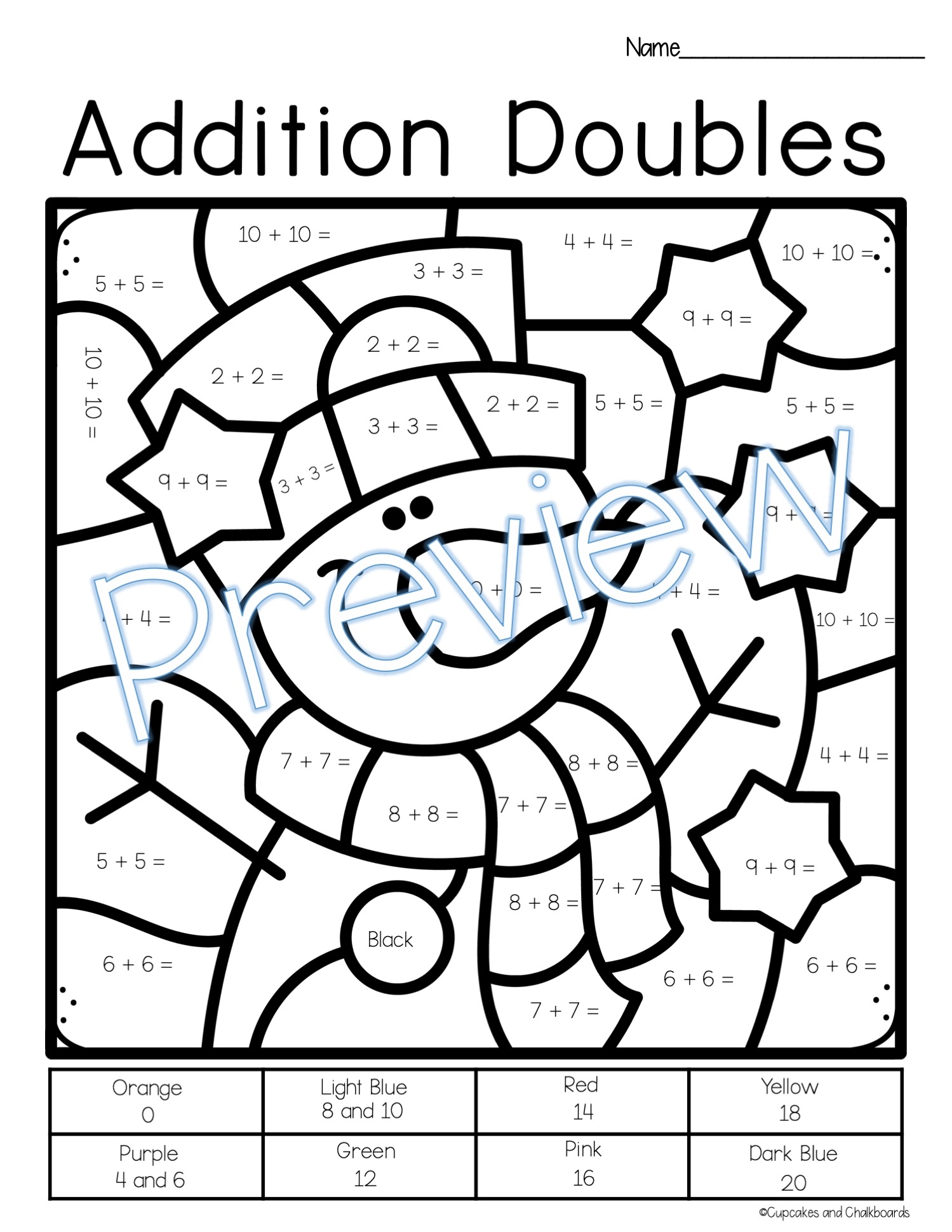 Free Printable Doubles To 20 Worksheet