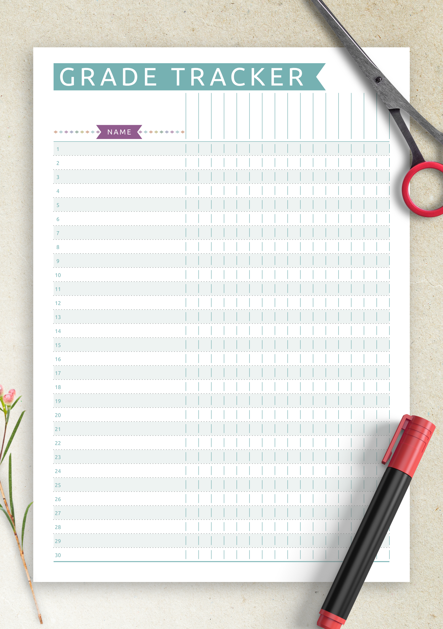 Download Printable Gradebook Template Casual Style PDF Download Printable Gradebook Template Casual Style PDF