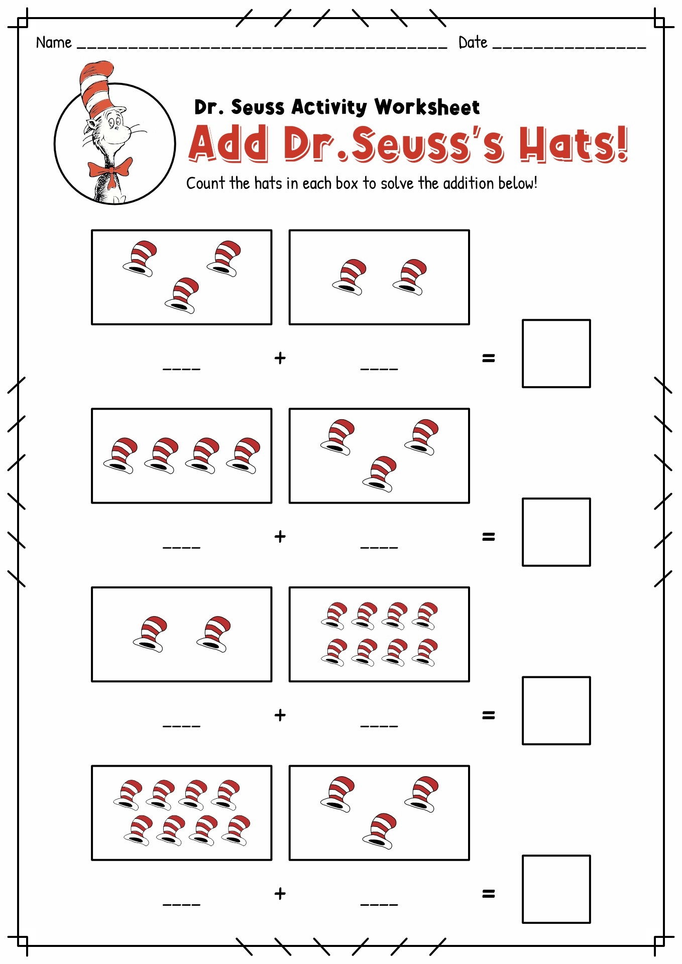 Dr Seuss Worksheets For Preschool