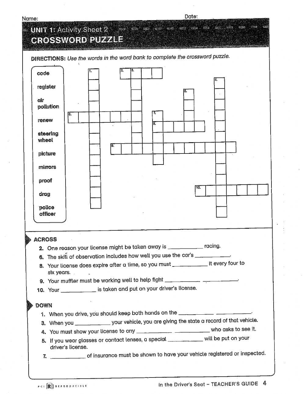 Drivers Ed Worksheet Live Worksheets Worksheets Library