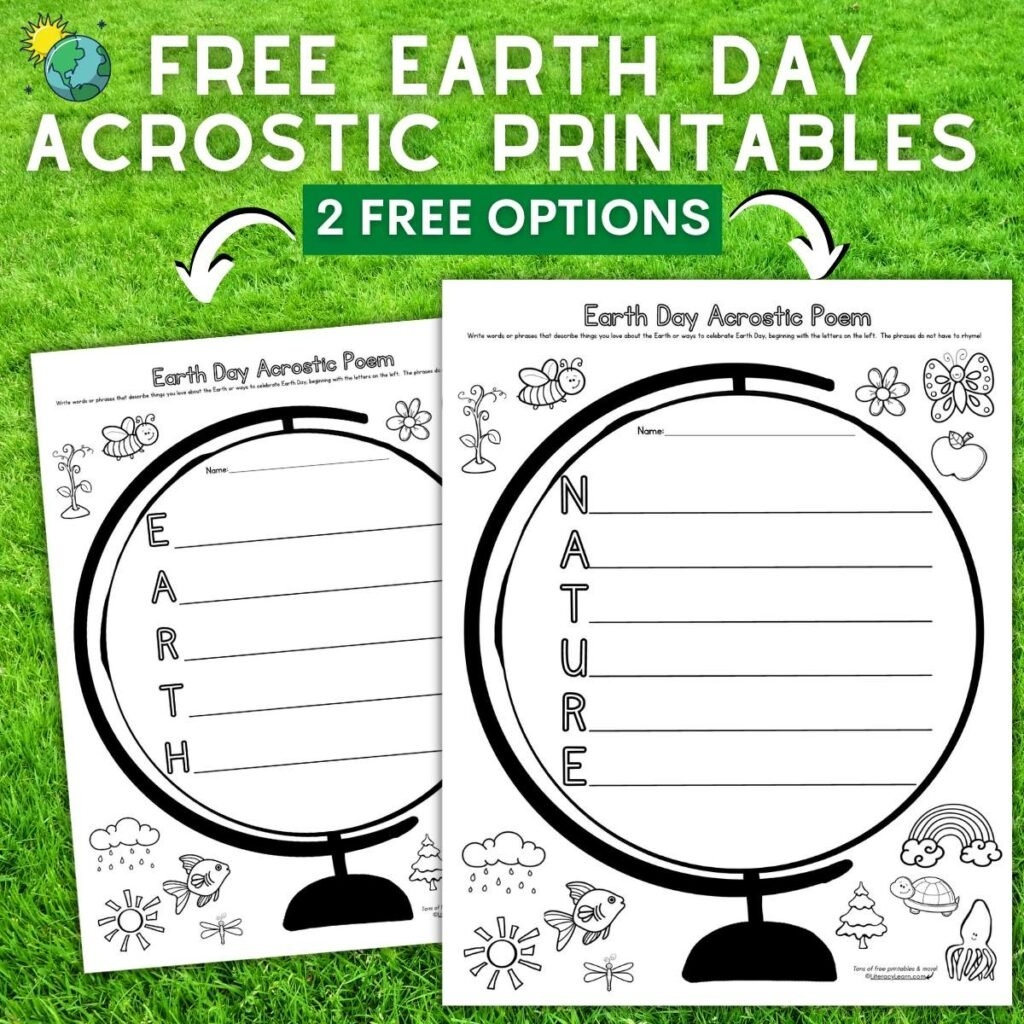 Earth Day Acrostic Poem Worksheets 2 Free Printables Literacy 