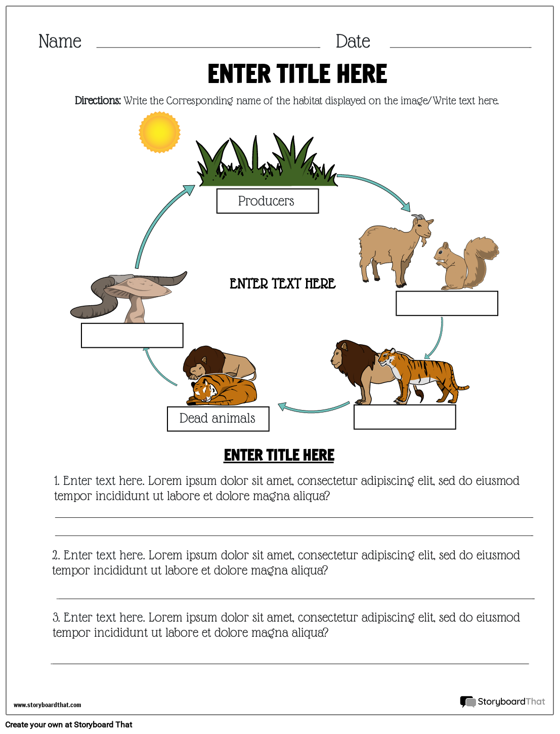 Ecosystems Worksheets For Kids Free Printable Templates