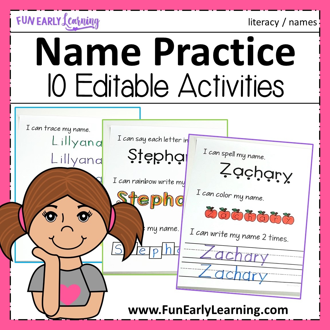 Editable Name Practice Name Writing Worksheets