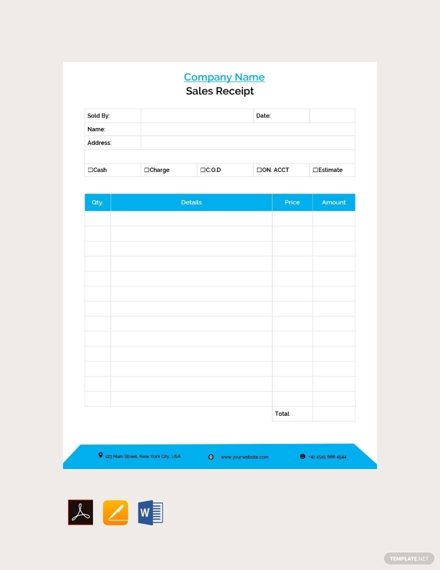 Editable Sales Receipt Templates In PDF To Download