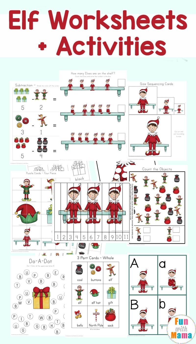 Elf Activities Worksheets Fun With Mama