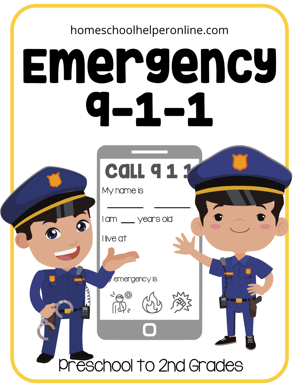 Free Printable 911 Emergency Worksheets