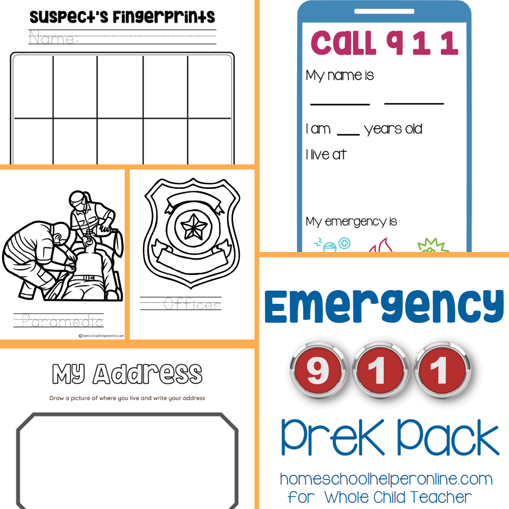 Emergency 911 Preschool Pack Community Helpers 