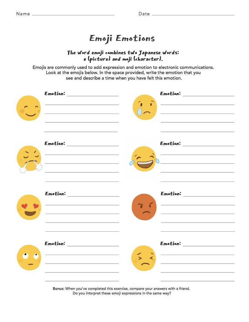 Free Printable Emotional Intelligence Worksheets Pdf