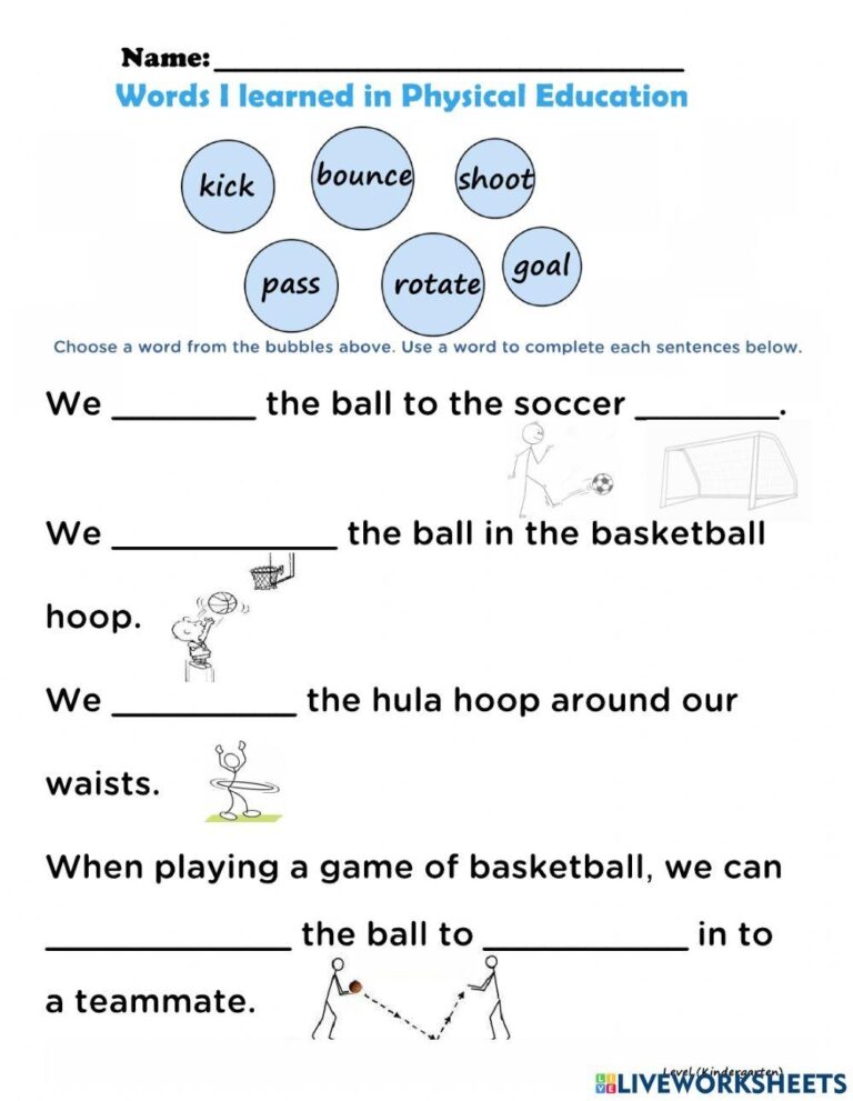 Engaging Physical Education Worksheets For Active Learning