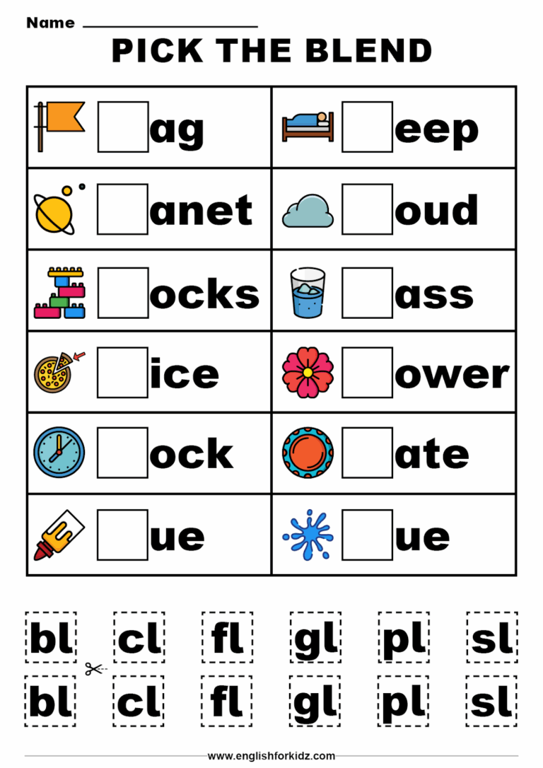 English For Kids Step By Step Beginning Consonant Blends And 
