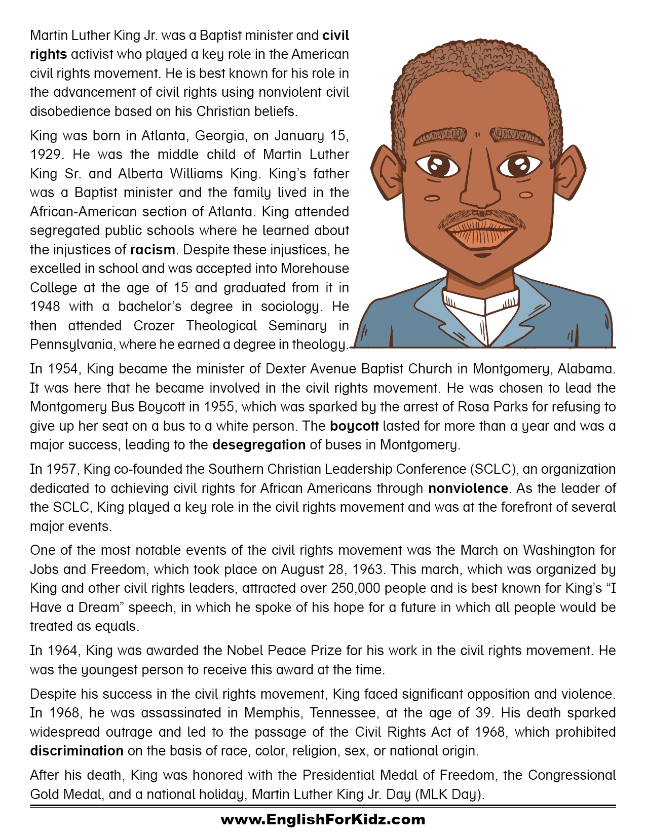 Free Printable Mlk Day Worksheets