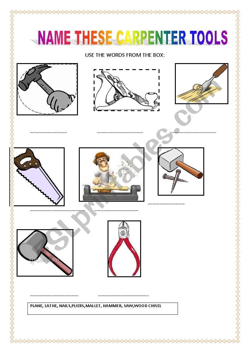 English Worksheets CARPENTER TOOLS Worksheets Library English Worksheets CARPENTER TOOLS Worksheets Library