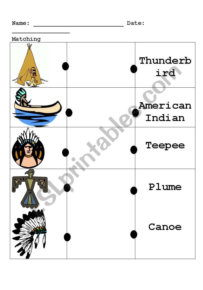 Native American Free Printable Worksheets
