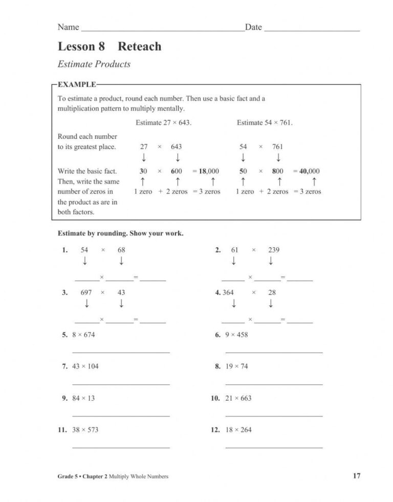 Estimate Products Worksheet Live Worksheets Worksheets Library