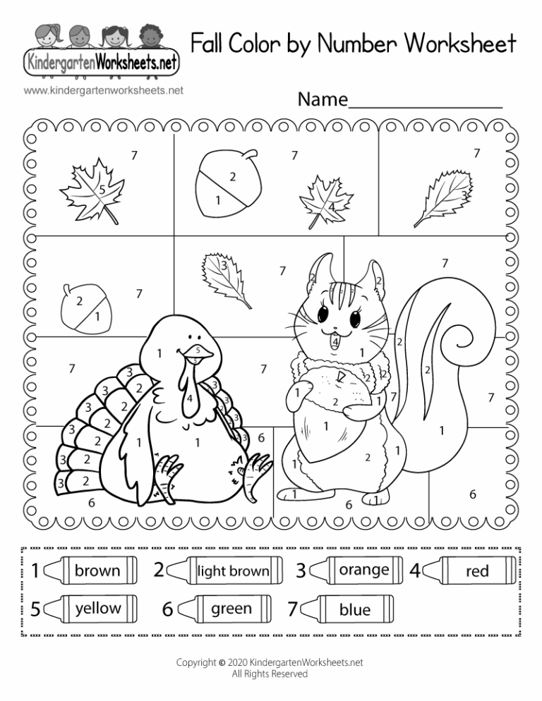 Fall Color By Number Worksheet Free Printable Digital U0026 PDF