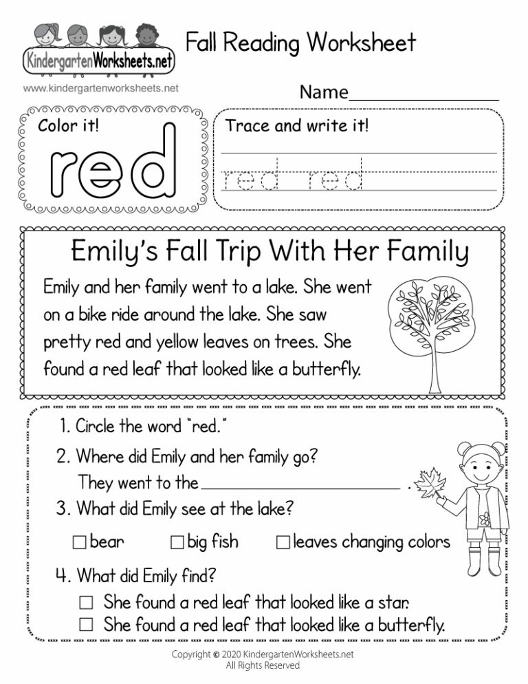 Fall Reading Worksheet Free Printable Digital U0026 PDF