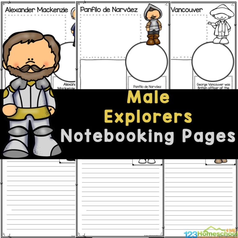  Famous European Early Explorers Printable Notebook Pages