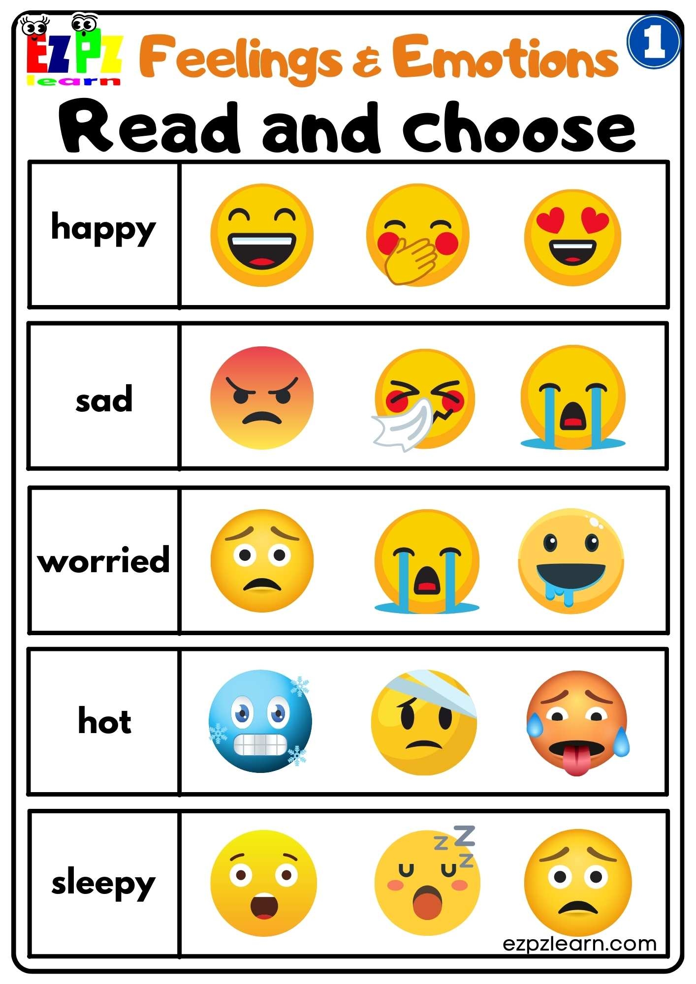 Feelings And Emotions Read And Choose Worksheet For Children And Worksheets Library Feelings And Emotions Read And Choose Worksheet For Children And Worksheets Library