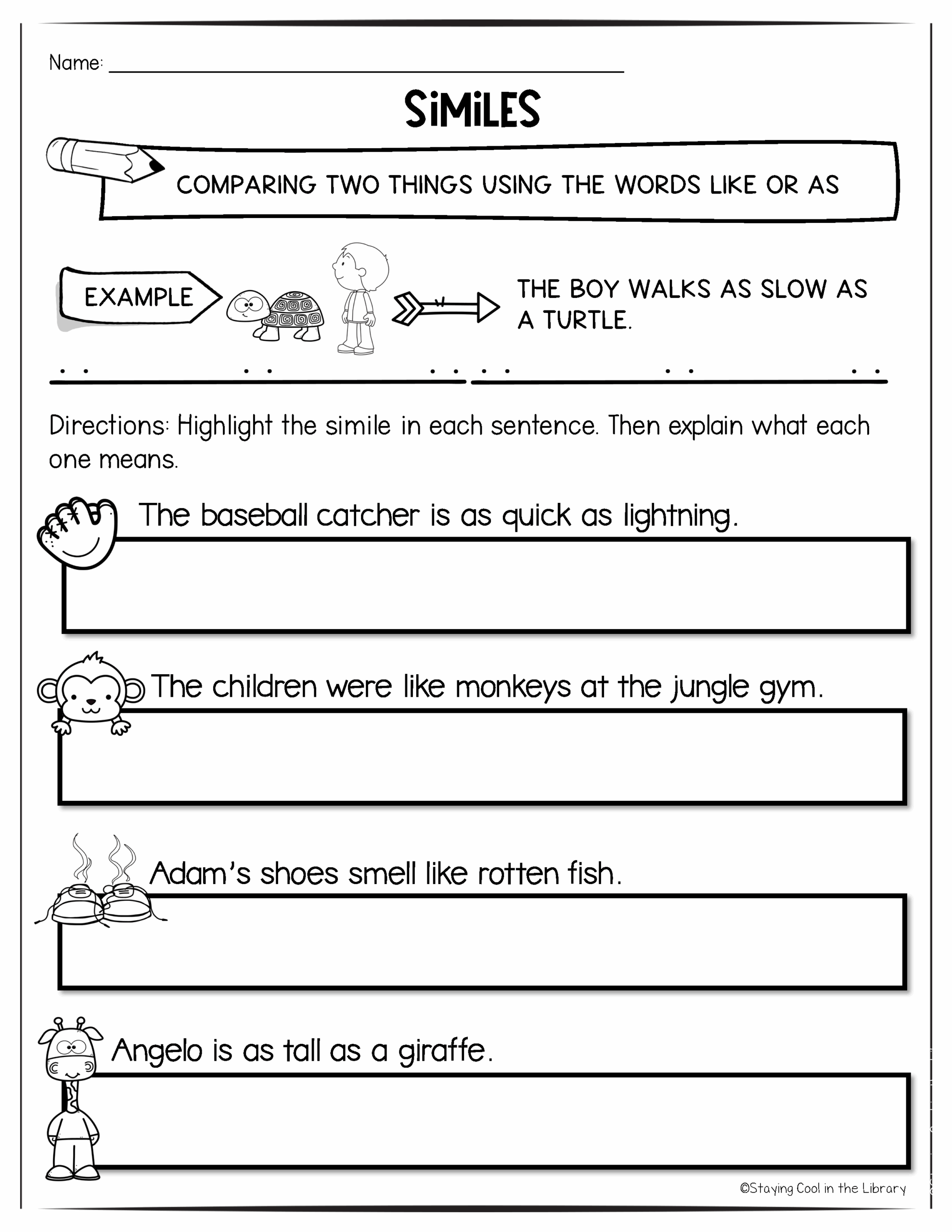 Figurative Language Worksheets And Posters