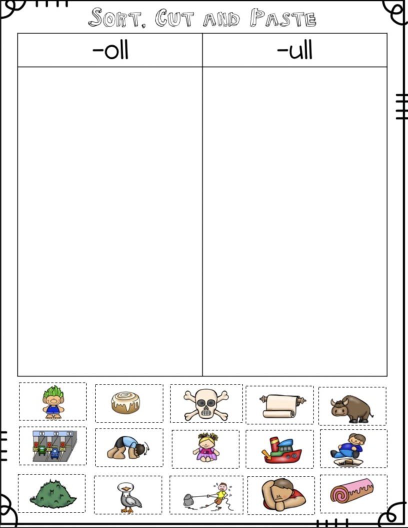 All Oll Ull Worksheet Free Printable