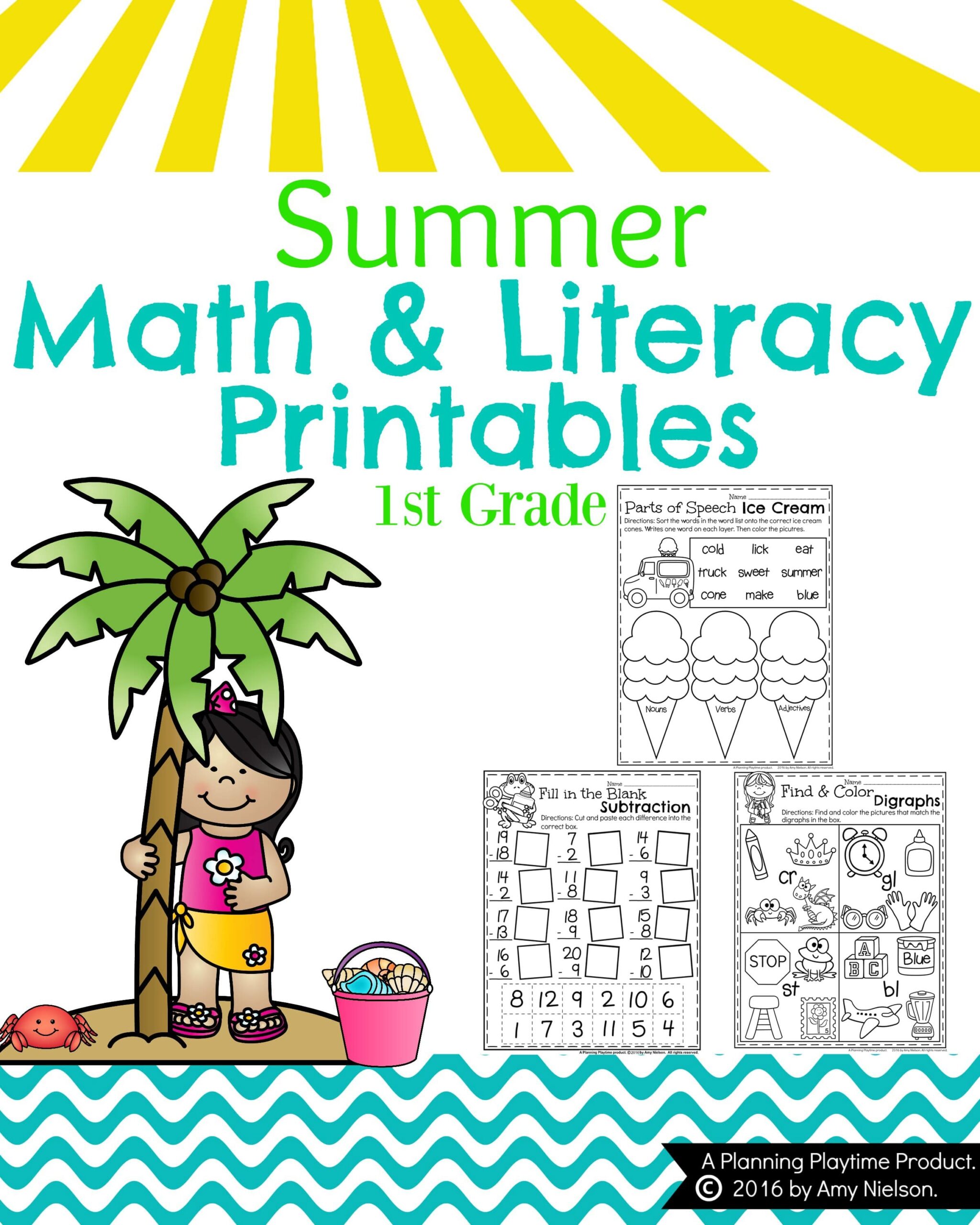 First Grade Summer Worksheets Planning Playtime