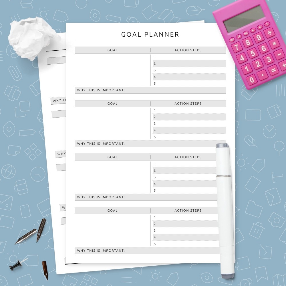Fitness Goal Planner Template Template Printable PDF