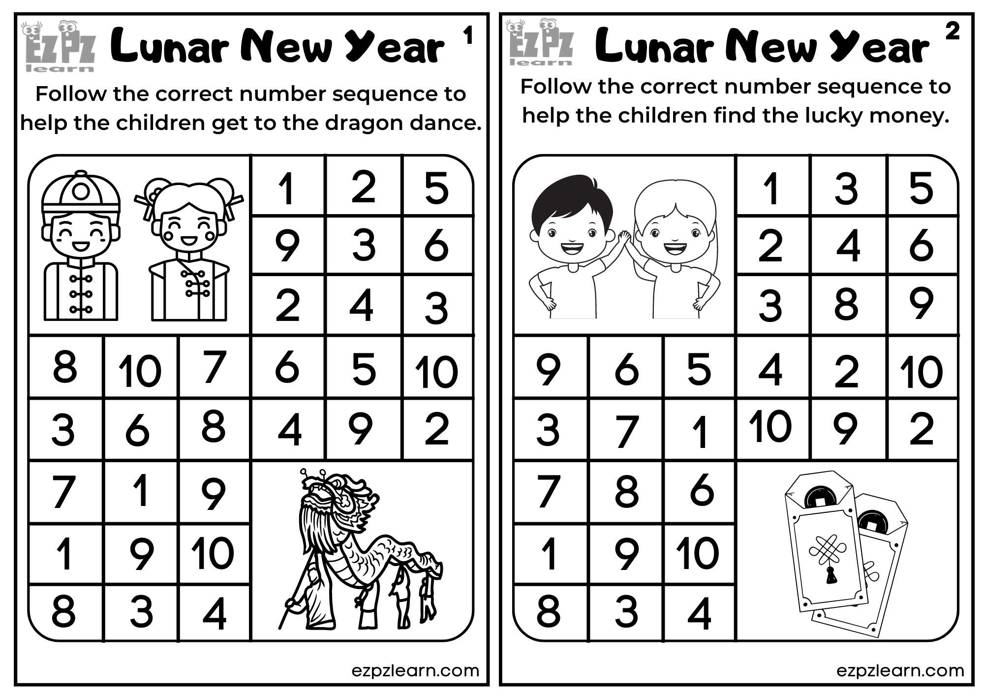 Chinese New Year Worksheets Printable Free