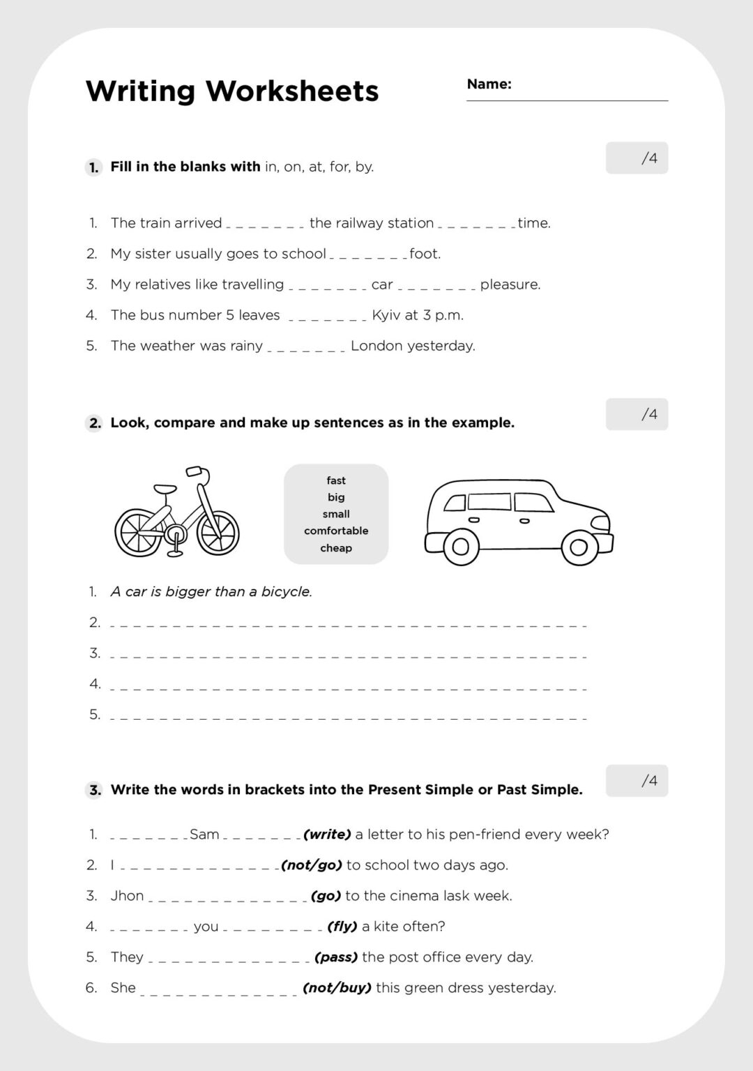Fourth Grade Writing Worksheets Worksheets Library