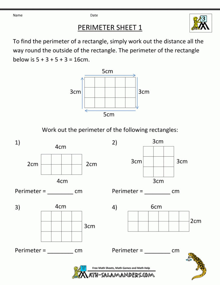Free 3rd grade math worksheets perimeter 1 gif 1000 1294
