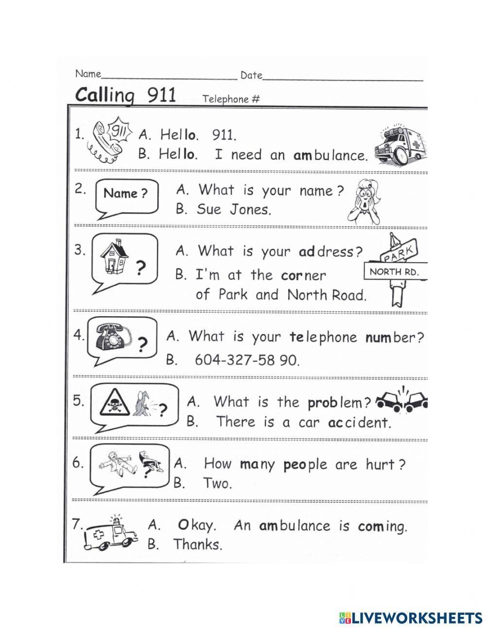 Free 911 Worksheet Download Free 911 Worksheet Png Images Free Worksheets On Clipart Library