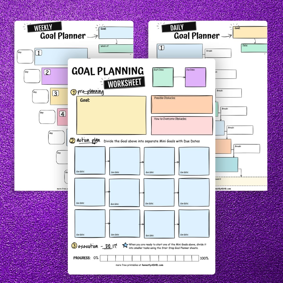 Free ADHD Goal Setting Worksheets Easily Break Down Tasks 