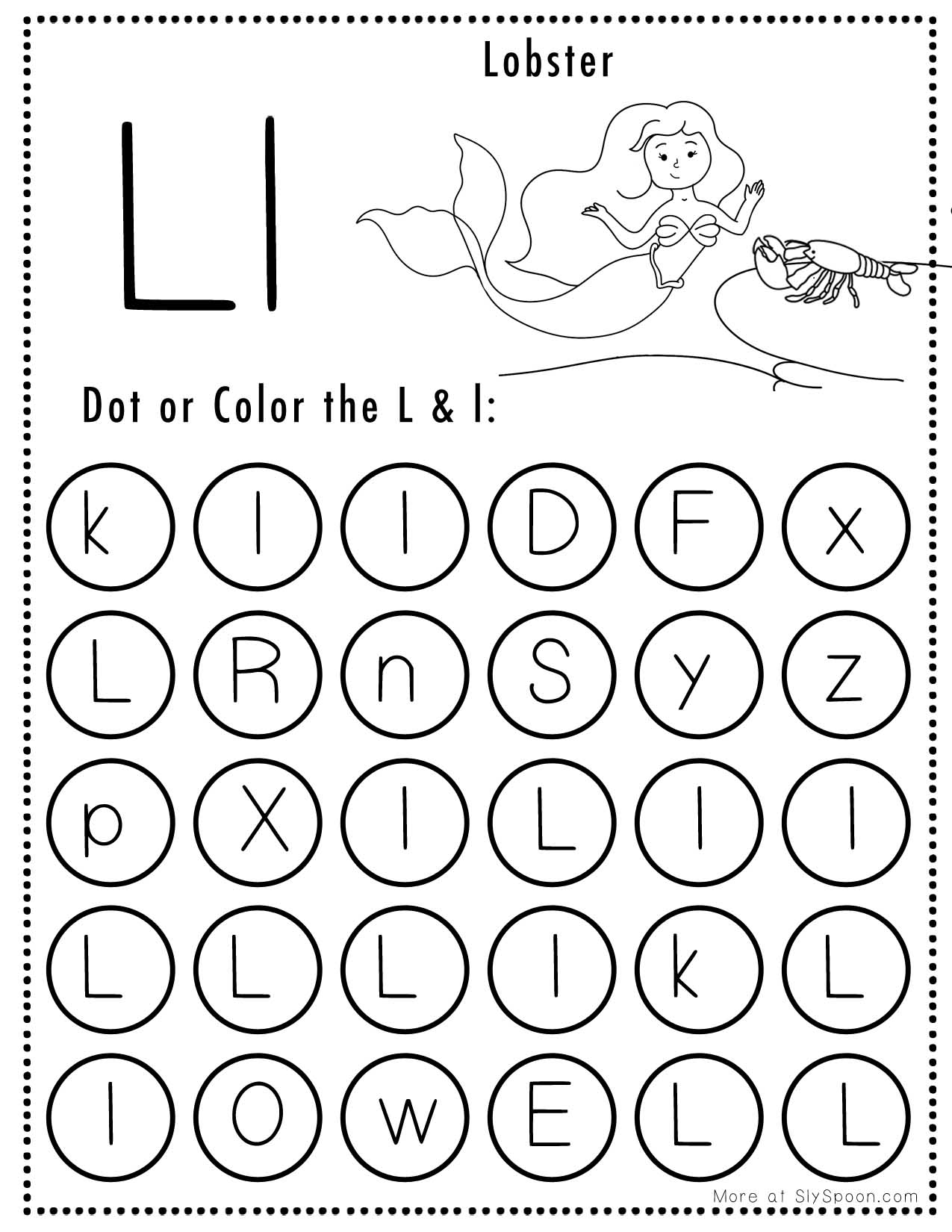 Free Alphabet Do A Dot Printables Worksheets Letter L Mermaid Free Alphabet Do A Dot Printables Worksheets Letter L Mermaid