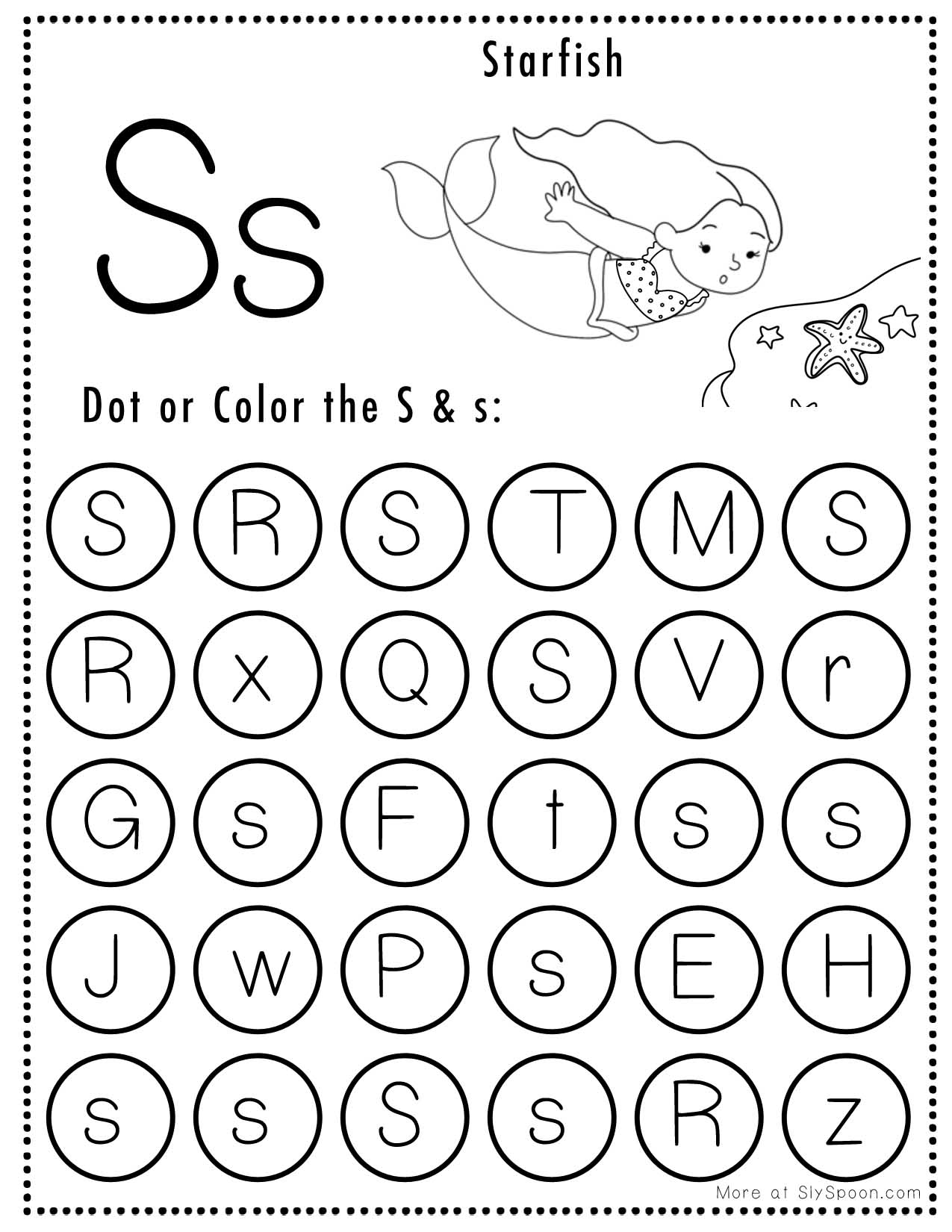 Free Printable Worksheet Letter S