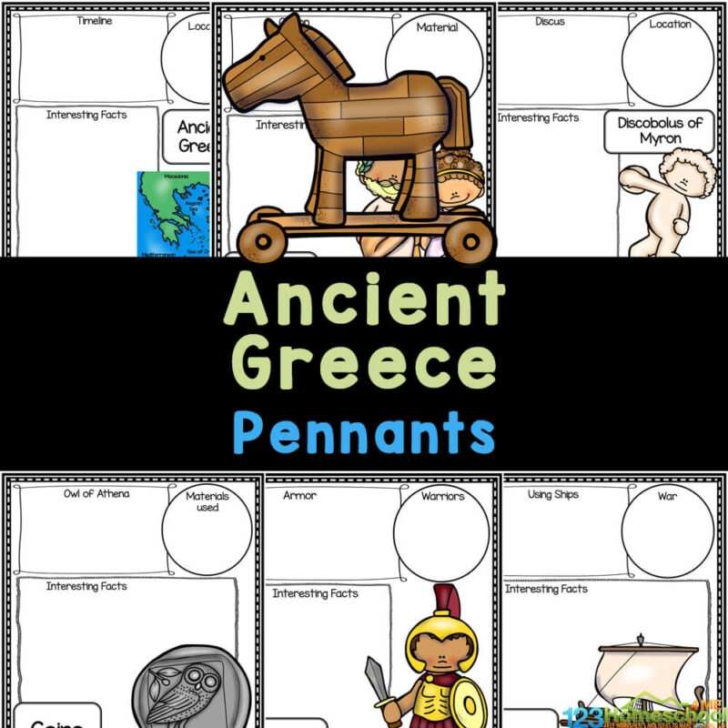 FREE Ancient Greek Civilization Printable Pennants Or Worksheets