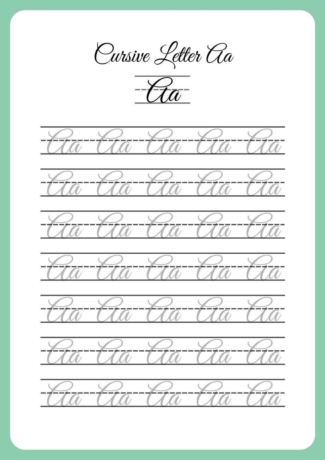 Free Printable Dnealian Cursive Handwriting Worksheets