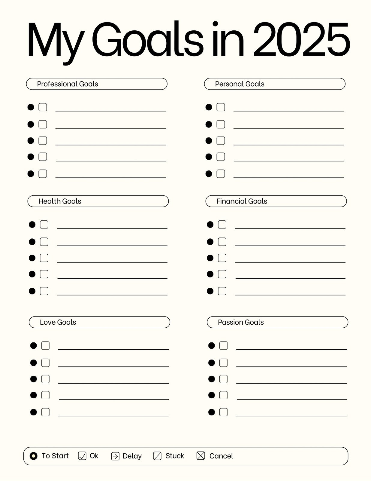 Free And Customizable Goals Templates Free And Customizable Goals Templates