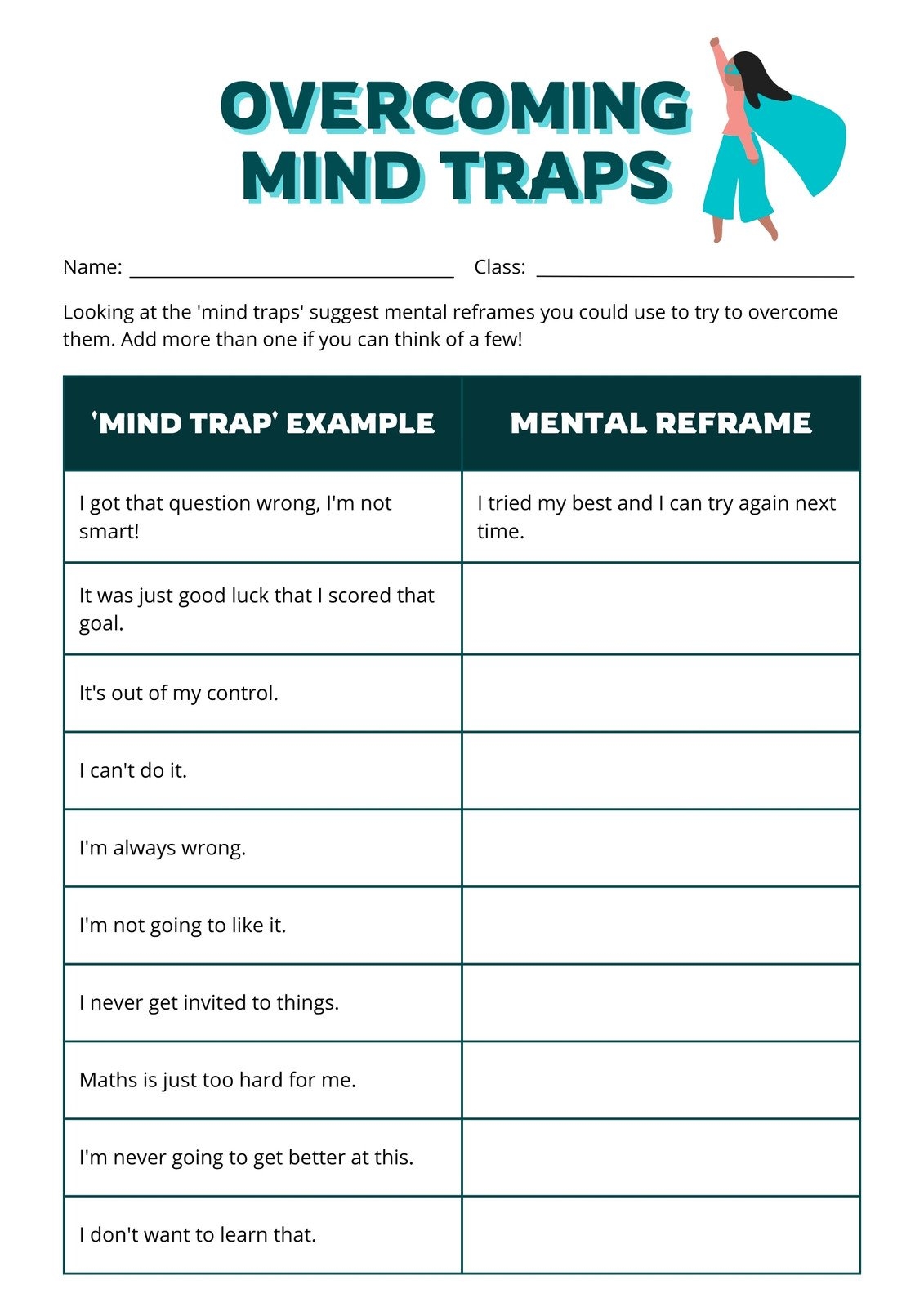 Free And Customizable Mental Health Templates