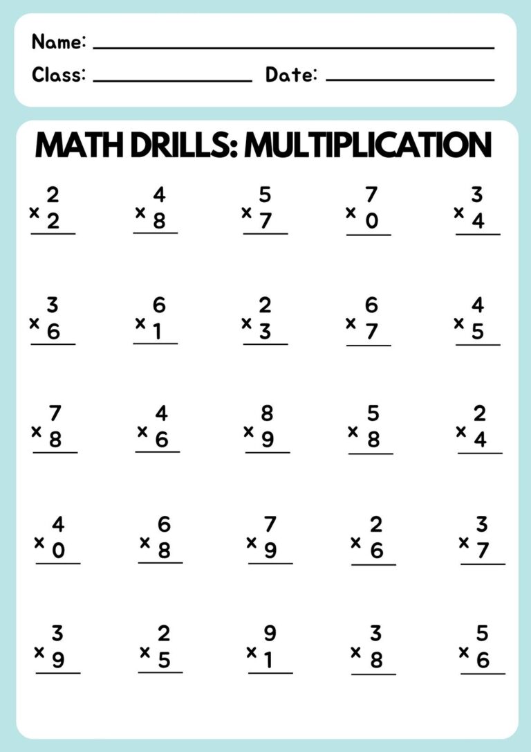 Free And Customizable Multiplication Templates Canva