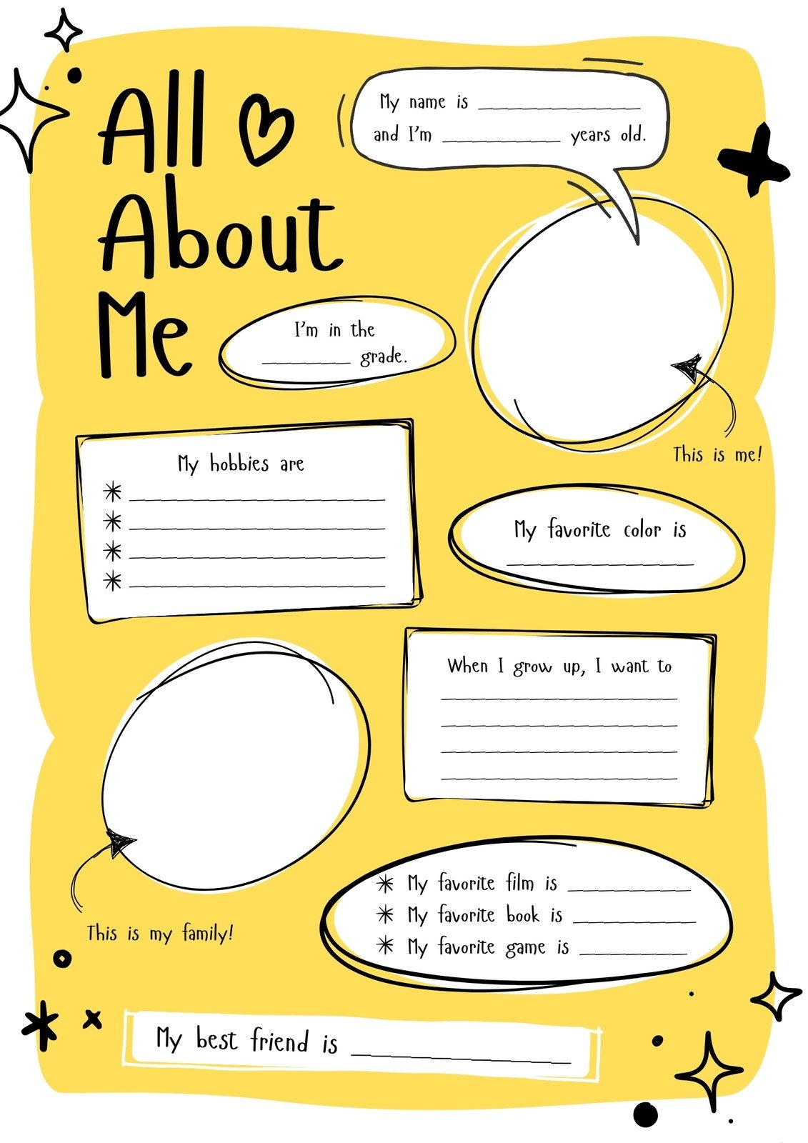 Free Printable Facebook Profile Worksheet