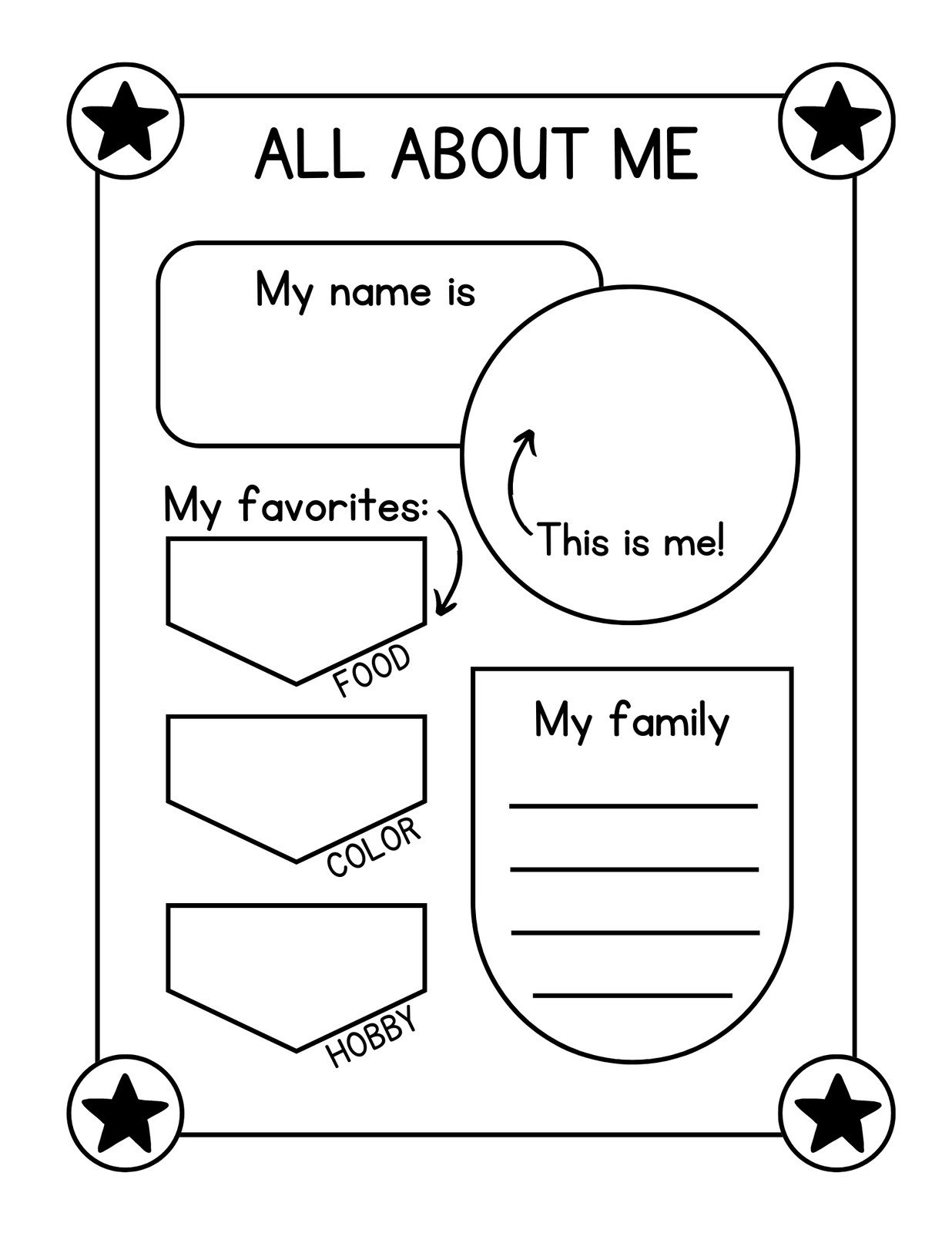 Free And Printable All About Me Worksheet Templates Canva