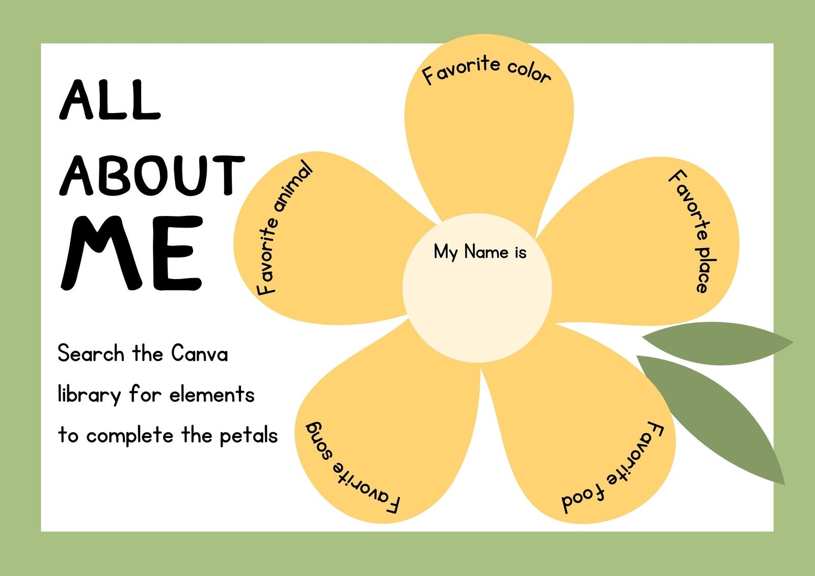 Free And Printable All About Me Worksheet Templates Canva Free And Printable All About Me Worksheet Templates Canva