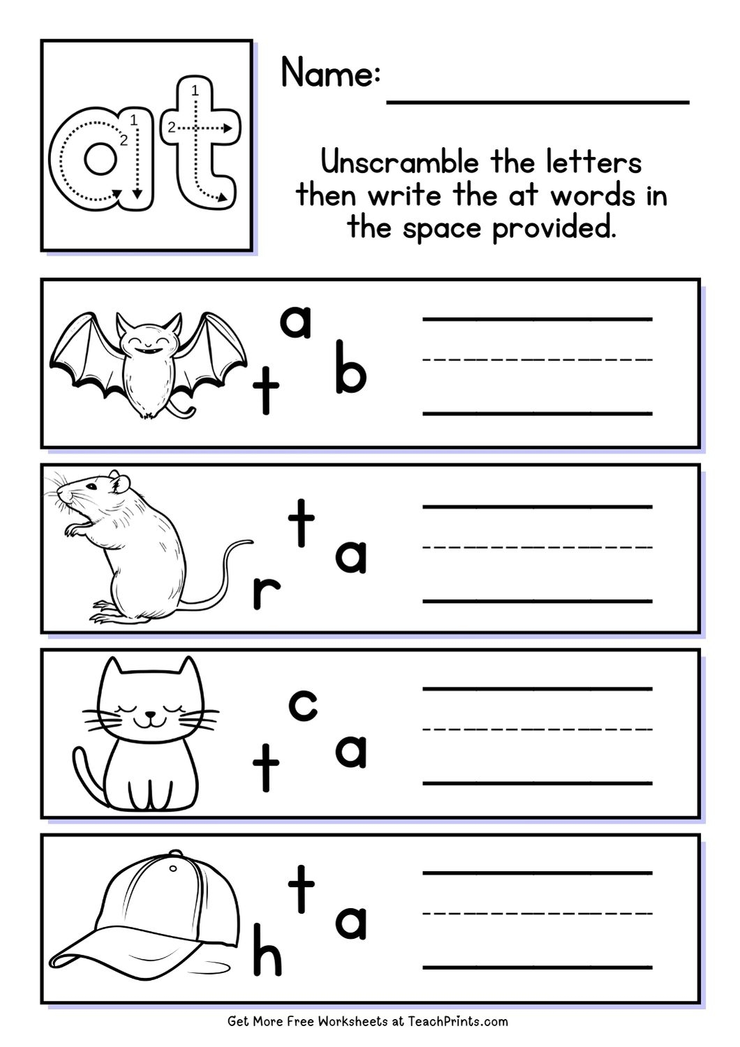 An Word Family Worksheets Free Printable