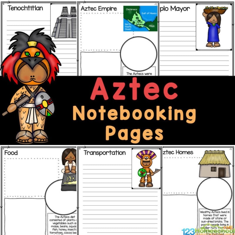 FREE Aztec Printable Worksheets And Notebooking Pages For Kids