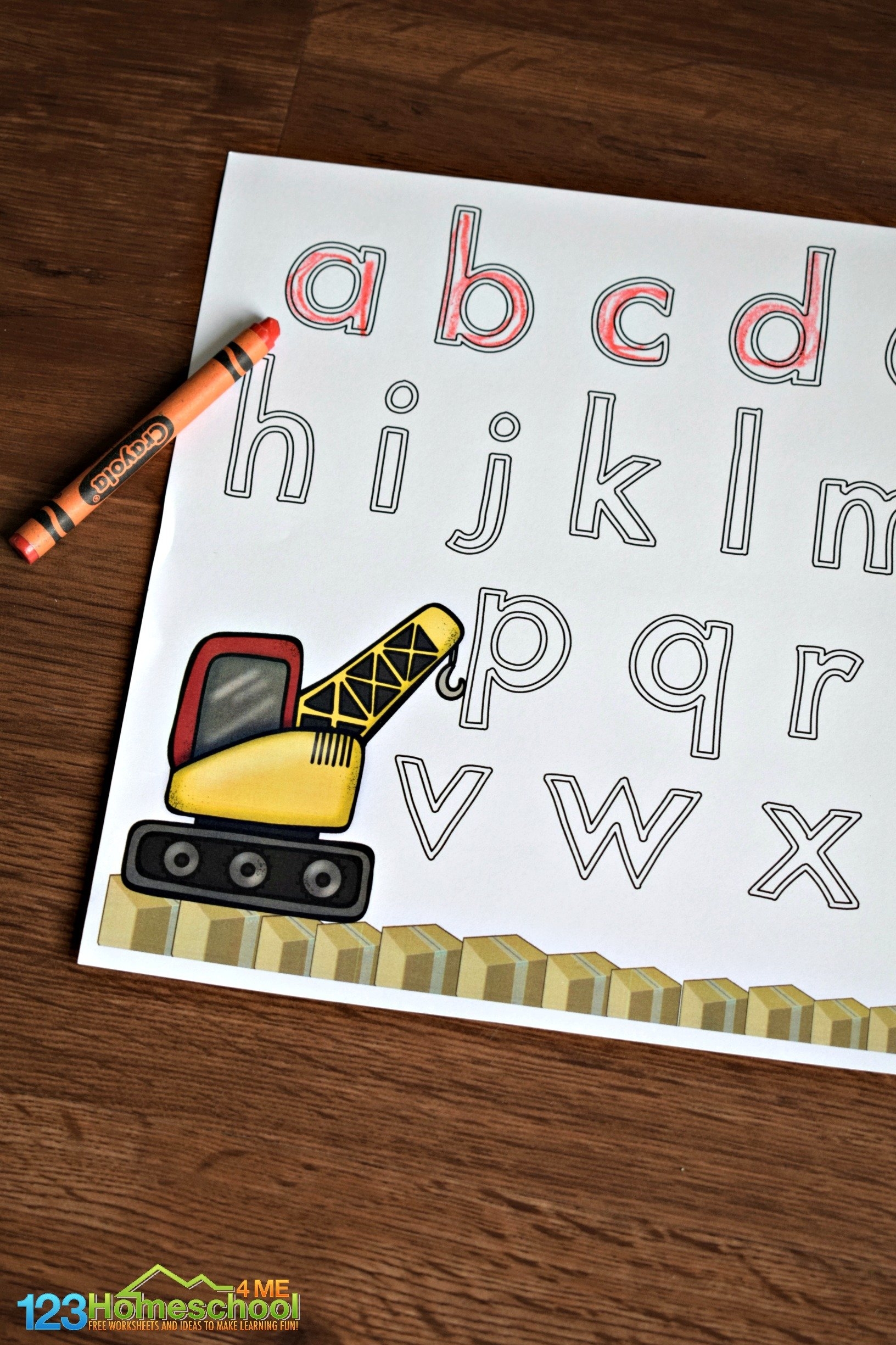 FREE Construction Theme Letter Tracing Worksheets FREE Construction Theme Letter Tracing Worksheets