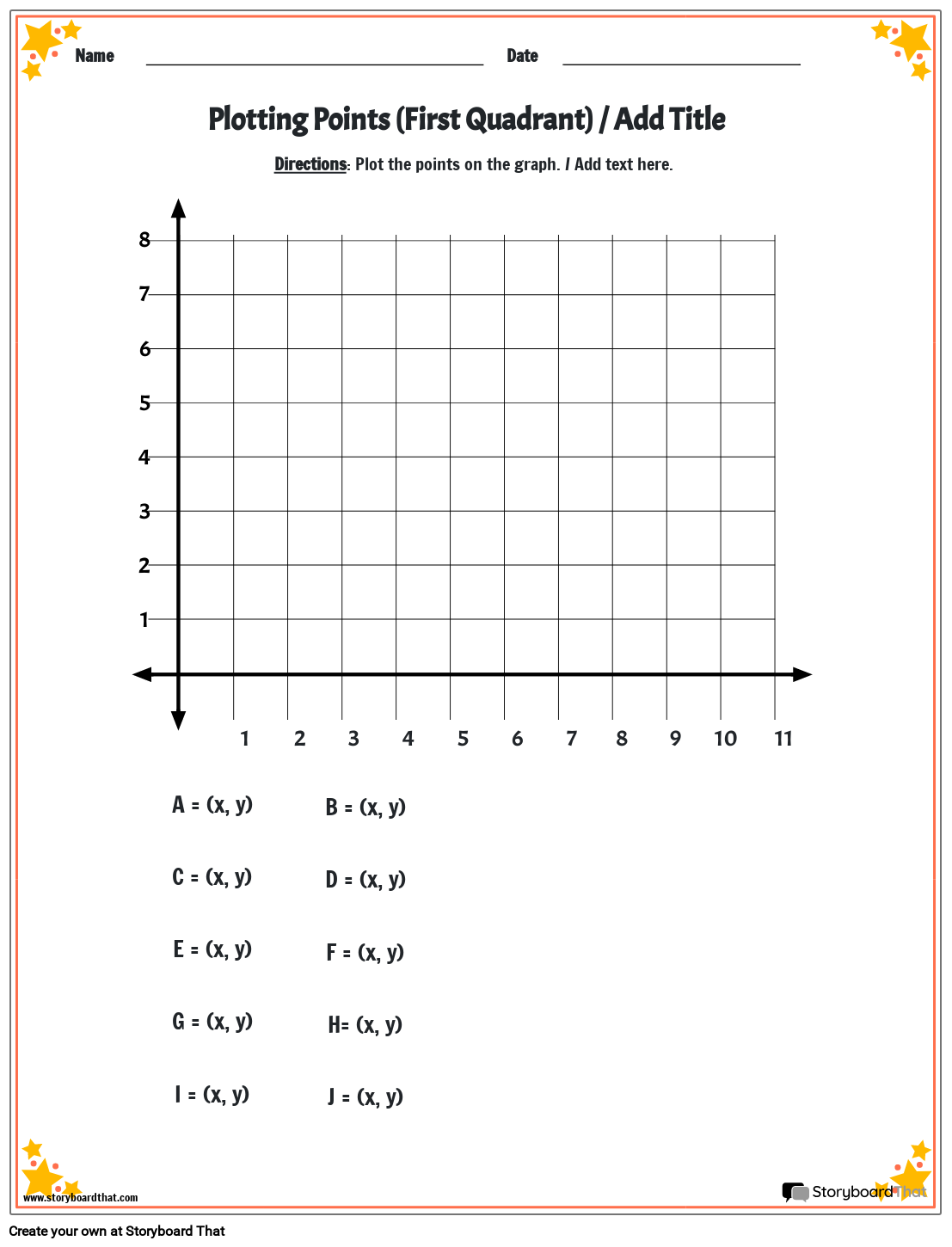 Free Coordinate Plane Worksheet Easy Graphing