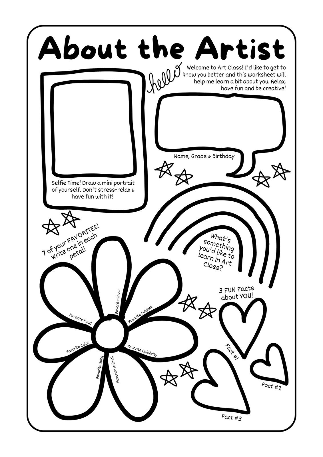 Free Custom Printable Art Worksheet Templates Canva
