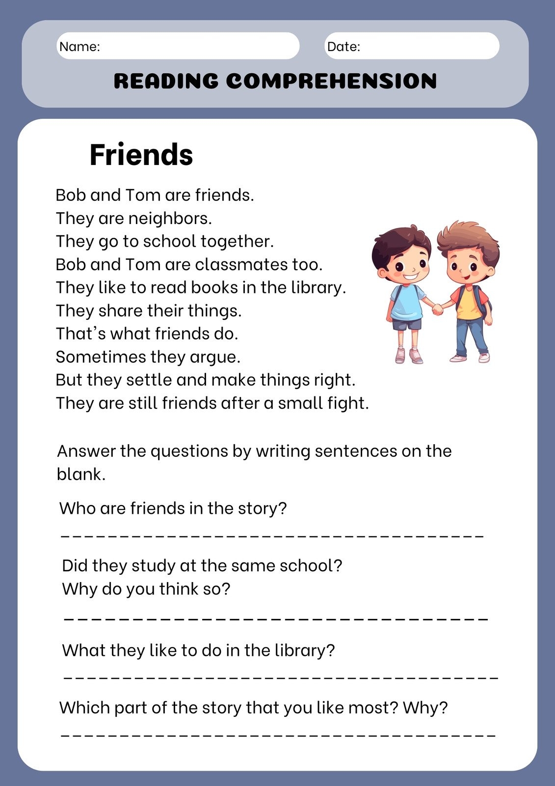 Free Custom Printable Friendship Worksheet Templates Canva